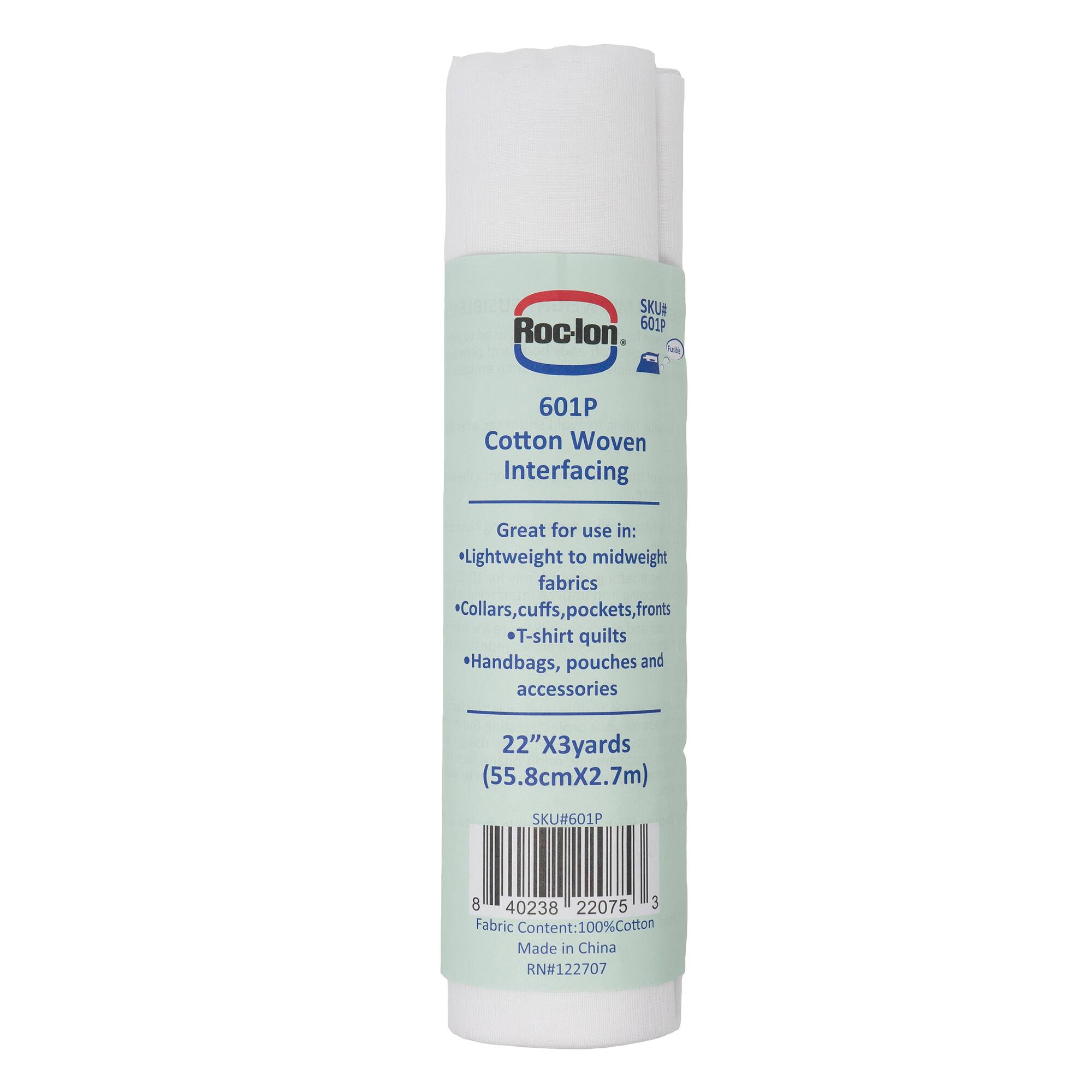 Roc-Lon 22" x 3yd. Cotton Woven Fusible Interfacing